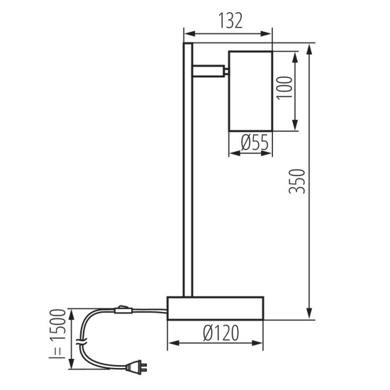 Kanlux Evalo TL fekete asztali lámpa (KAN-35786) GU10 1 izzós IP20