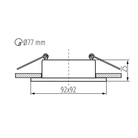 Kanlux Feline DSL fekete beépíthető dekorációs keret (KAN-37256) Gx5,3/GU10 1 izzós IP20