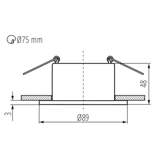 Kanlux Glozo DSO fekete-arany beépíthető dekorációs keret (KAN-36224) Gx5,3/GU10 1 izzós IP20