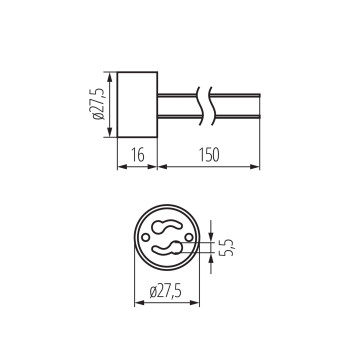Kanlux HLDR-GZ10 szürke kerámia foglalat (KAN-402)