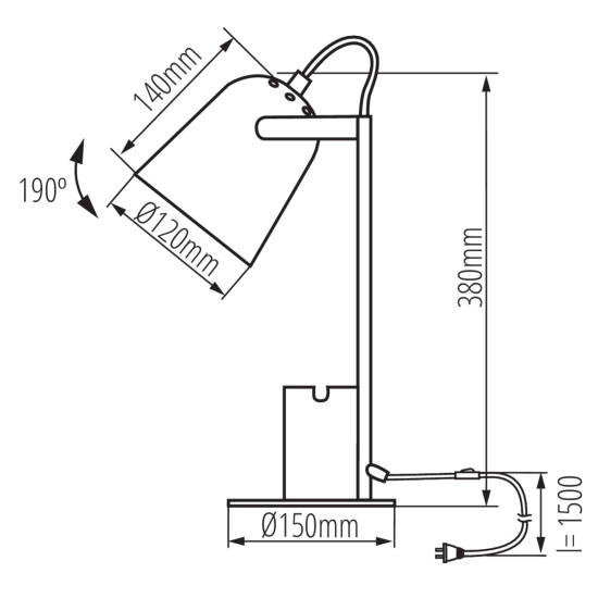 Kanlux Raibo rózsaszín asztali lámpa (KAN-36285) E27 1 izzós IP20