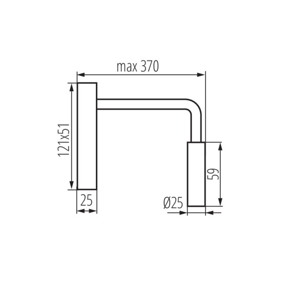 Kanlux Tonil II fekete LED falikar (KAN-32522) LED 1 izzós IP20