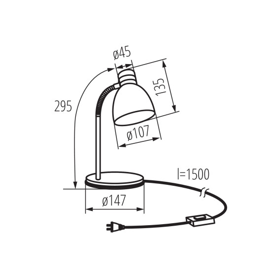 Kanlux Zara ezüst asztali lámpa (KAN-7560) E14 1 izzós IP20