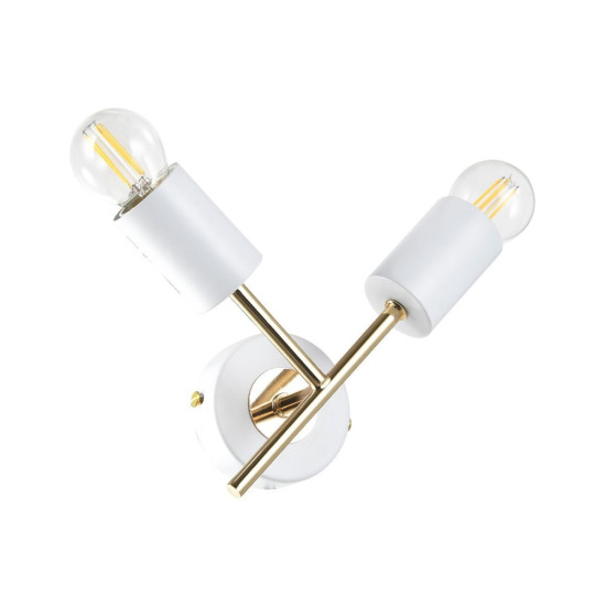 Klausen Aglet AP2 fehér-arany fali lámpa (KL101037) E27 2 izzós IP20