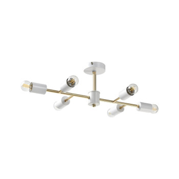 Klausen Aglet PL6 fehér-arany mennyezeti lámpa (KL100030) E27 6 izzós IP20