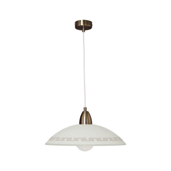 Klausen Athena D400/S fehér-barna függesztett lámpa (KL4354) E27 1 izzós IP20