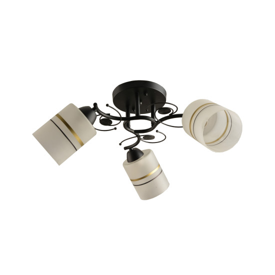 Klausen Certis PL3 fekete mennyezeti lámpa (KL100044) E27 3 izzós IP20