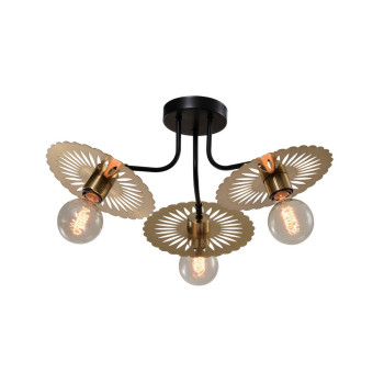 Klausen Dragon 3 fekete-sárgaréz mennyezeti lámpa (KL103011) E27 3 izzós IP20