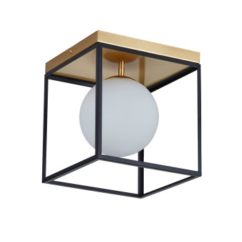 Klausen Fence PL1 fekete-arany mennyezeti lámpa (KL100054) E27 1 izzós IP20