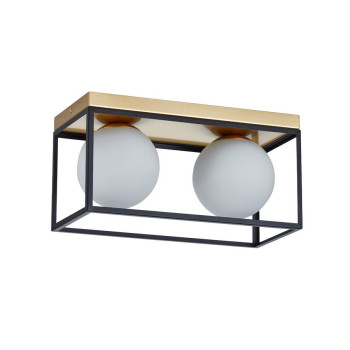 Klausen Fence PL2 fekete-arany mennyezeti lámpa (KL100055) E27 2 izzós IP20