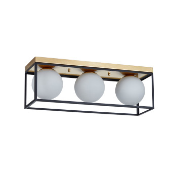 Klausen Fence PL3 fekete-arany mennyezeti lámpa (KL100056) E27 3 izzós IP20