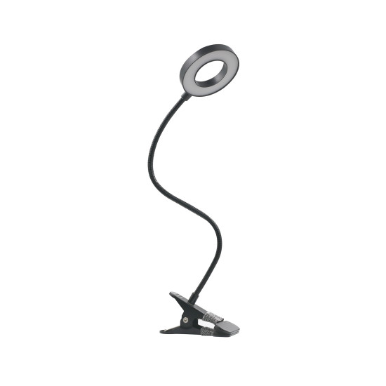 Klausen Flex fekete LED csiptetős lámpa (KL148009) LED 1 izzós IP20