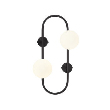 Klausen Galilei AP2 matt fekete fali lámpa (101056) G9 2 izzós IP20