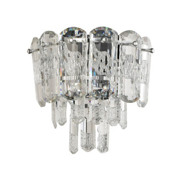 Klausen Glamour AP1 króm-átlátszó fali lámpa (KL101072) E14 1 izzós IP20