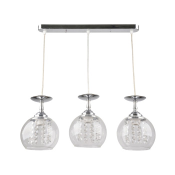 Klausen Glass SP3 króm függesztett lámpa (LY-3317) E27 3 izzós IP20