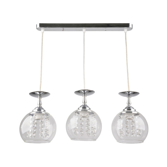 Klausen Glass SP3 króm függesztett lámpa (LY-3317) E27 3 izzós IP20