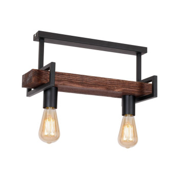 Klausen Hard 2 fekete-barna mennyezeti lámpa (102000) E27 2 izzós IP20