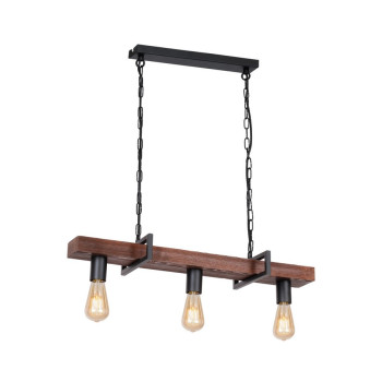 Klausen Hard 3 fekete-barna függesztett lámpa (103001) E27 3 izzós IP20