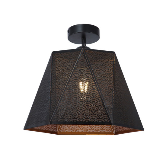 Klausen Hexa PL1 fekete mennyezeti lámpa (KL100047) E27 1 izzós IP20