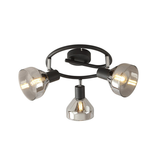 Klausen Intim PL3 fekete mennyezeti lámpa (KL163003) E14 3 izzós IP20