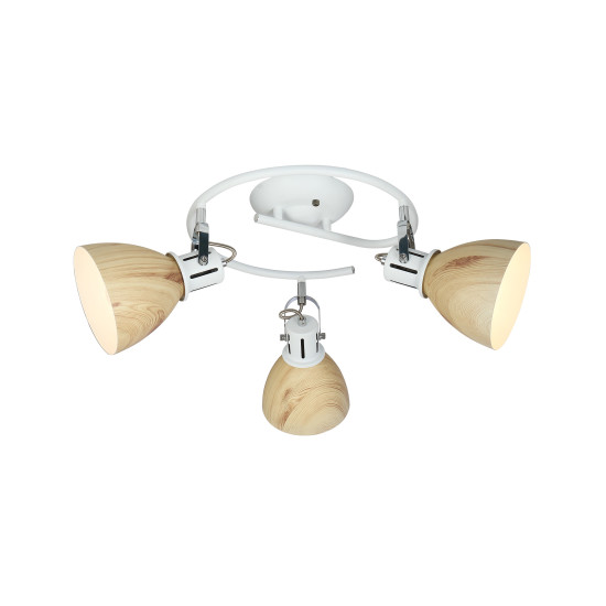 Klausen Krater PL3 fehér-natúr mennyezeti lámpa (KL163008) E27 3 izzós IP20