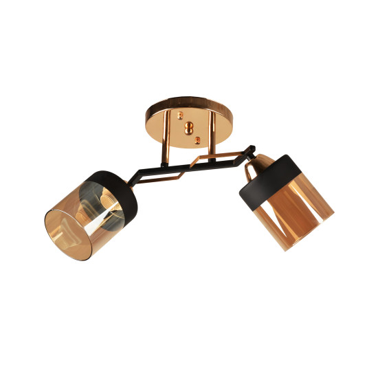 Klausen Laser 2 fekete-arany mennyezeti lámpa (LY-3482) E27 2 izzós IP20