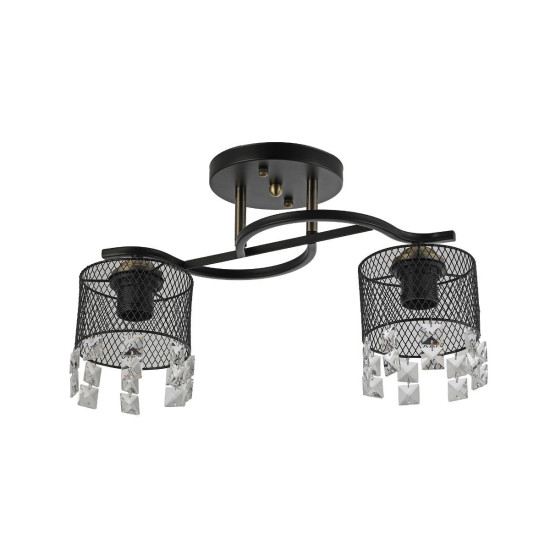 Klausen Lustros PL2 fekete mennyezeti lámpa (KL100084) E27 2 izzós IP20