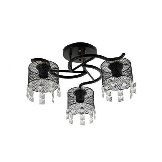 Klausen Lustros PL3 fekete mennyezeti lámpa (KL100085) E27 3 izzós IP20