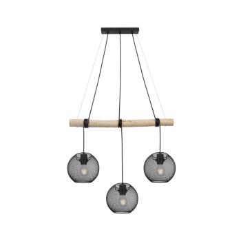 Klausen Matroz 3 fekete-natúr függesztett lámpa (KL103012) E27 3 izzós IP20