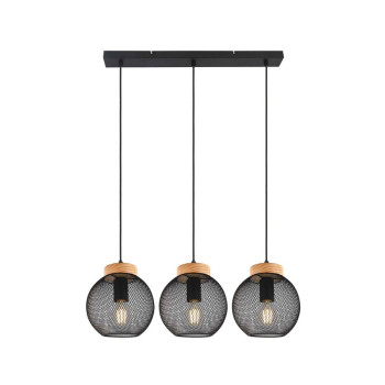 Klausen Matroz SP3 fekete-natúr függesztett lámpa (KL113012) E27 3 izzós IP20