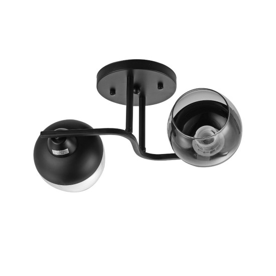 Klausen Matty PL2 fekete mennyezeti lámpa (KL100080) E27 2 izzós IP20