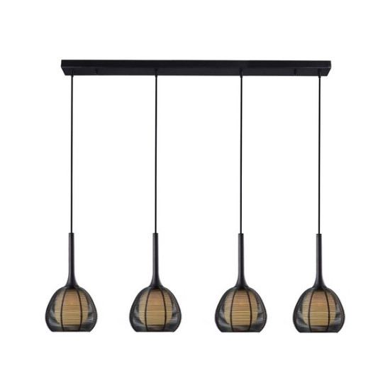 Klausen Nest SP4 fekete függesztett lámpa (114006) E14 4 izzós IP20