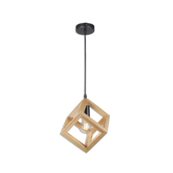 Klausen Rhombus SP1 fekete-natúr függesztett lámpa (KL111125) E27 1 izzós IP20