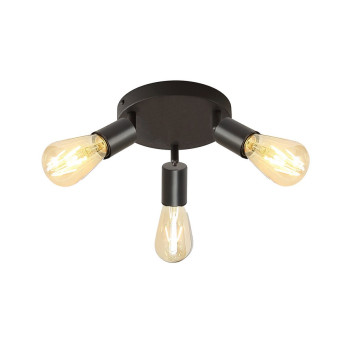 Klausen Right PL3 fekete mennyezeti lámpa (KL163007) E27 3 izzós IP20
