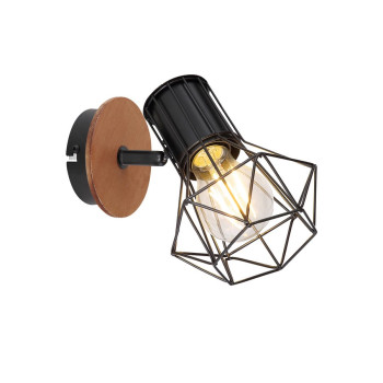 Klausen Skull AP1 fekete-barna fali lámpa (KL161017) E27 1 izzós IP20