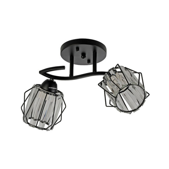 Klausen Spin PL2 fekete mennyezeti lámpa (KL100087) E27 2 izzós IP20