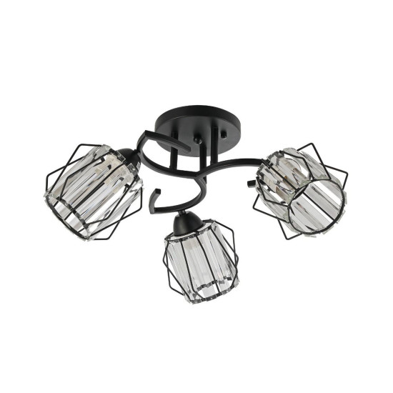 Klausen Spin PL3 fekete mennyezeti lámpa (KL100088) E27 3 izzós IP20