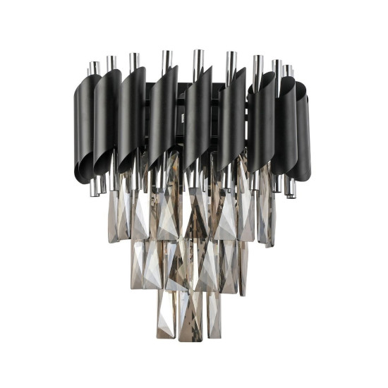 Klausen Sublime AP1 fekete-króm fali lámpa (KL101070) E14 1 izzós IP20