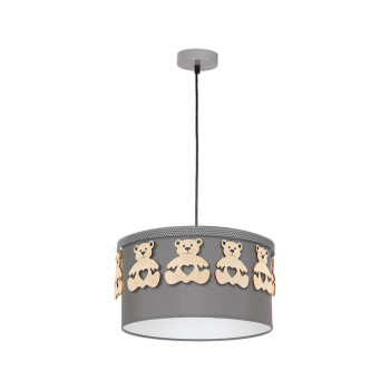 Klausen Tedd SP1 szürke-natúr gyerek függesztett lámpa (KL111116) E27 1 izzós IP20