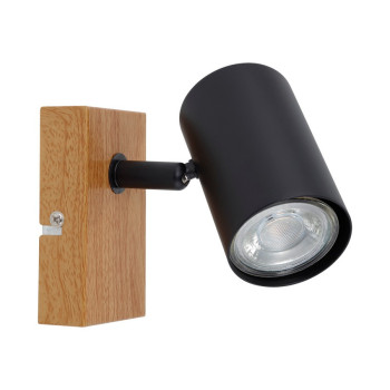 Klausen Zinnia AP1 fekete-natúr fali spotlámpa (KL161020) GU10 1 izzós IP20