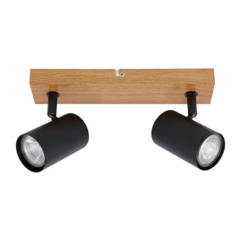 Klausen Zinnia AP2 fekete-natúr mennyezeti spotlámpa (KL162020) GU10 2 izzós IP20