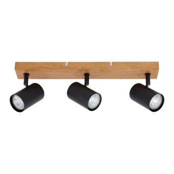 Klausen Zinnia PL3 fekete-natúr mennyezeti spotlámpa (KL163019) GU10 3 izzós IP20