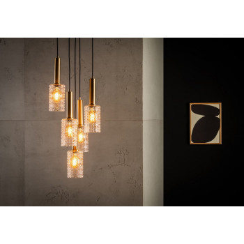 Lucide Coralie arany-átlátszó függesztett lámpa (LUC-45498/05/60) E27 5 izzós IP20