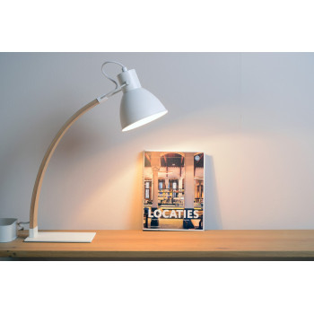 Lucide Curf fehér-barna asztali lámpa (LUC-03613/01/31) E27 1 izzós IP20