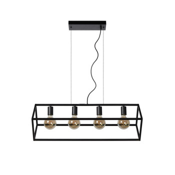 Lucide Fabian fekete függesztett lámpa (LUC-00425/04/30) E27 4 izzós IP20