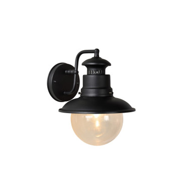 Lucide Figo fekete-átlátszó kültéri fali lámpa (LUC-11811/01/30) E27 1 izzós IP44