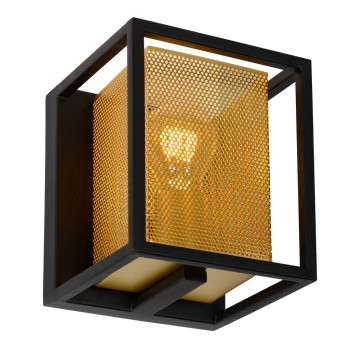 Lucide Sansa fekete-arany fali lámpa (LUC-21222/01/30) E27 1 izzós IP20
