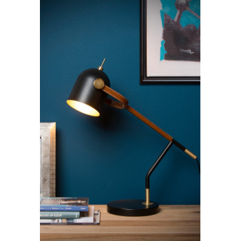 Lucide Waylon fekete-barna asztali lámpa (LUC-05627/01/30) E27 1 izzós IP20