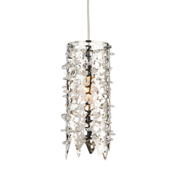 Luxera Vitra ezüst-átlátszó kristály függesztett lámpa (LUX-64365) E14 1 izzós IP20
