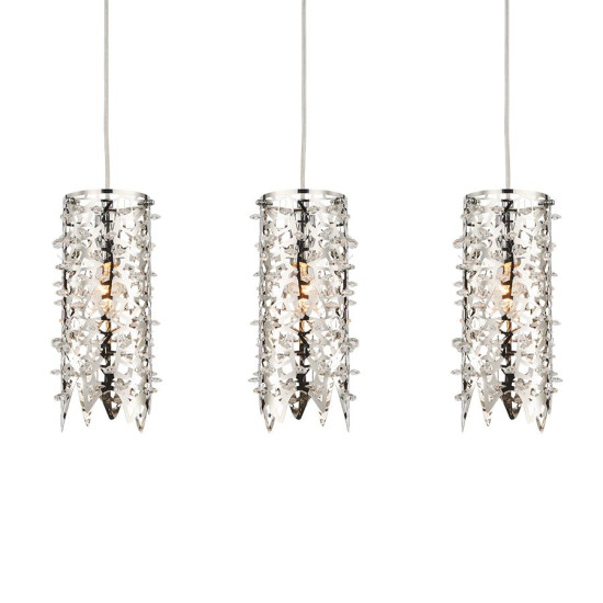 Luxera Vitra ezüst-átlátszó kristály függesztett lámpa (LUX-64366) E14 3 izzós IP20